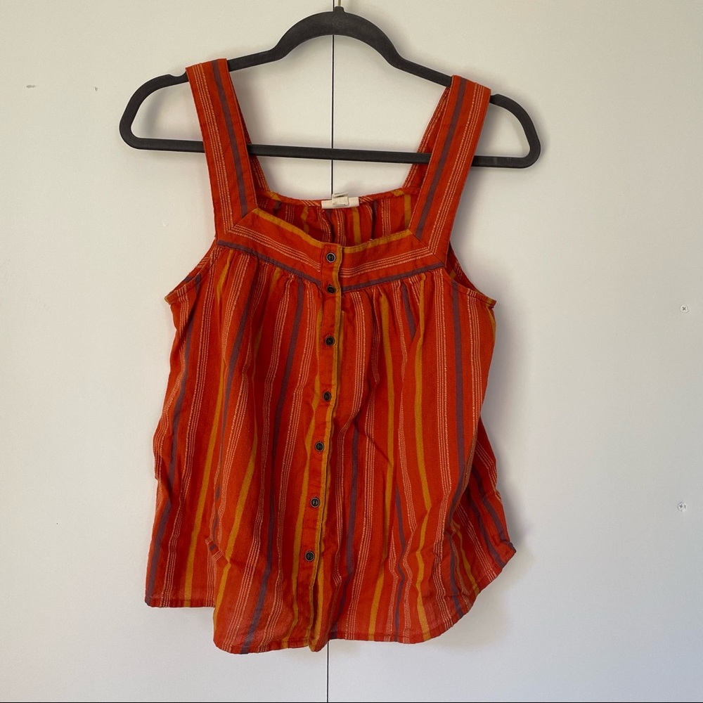 ANA Orange striped tank top women medium